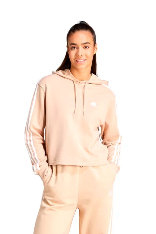 Moletom Adidas French Terry Crop Essentials Bege