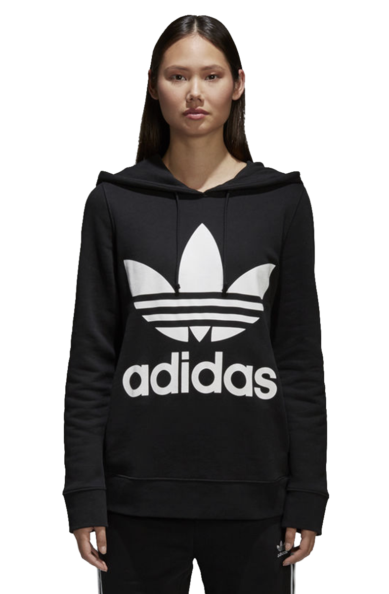 Moletom Adidas Trefoil Hoodie Feminino Preto Branco NewSkull