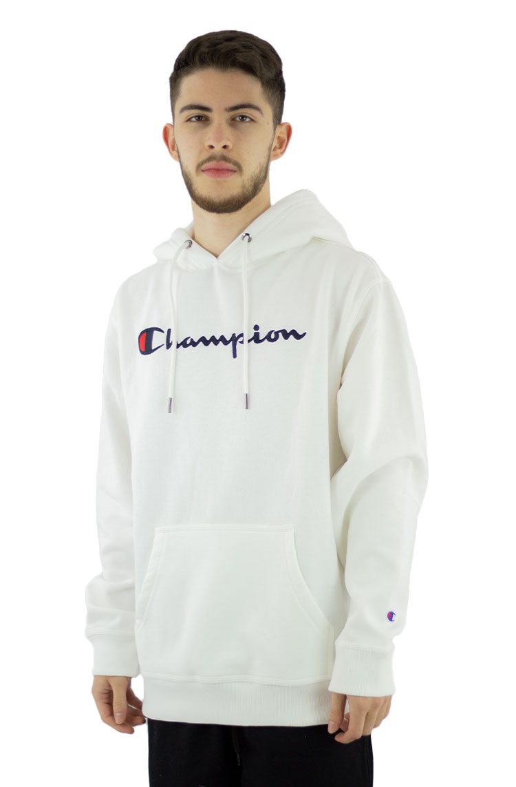 champion white logo moletom com capuz