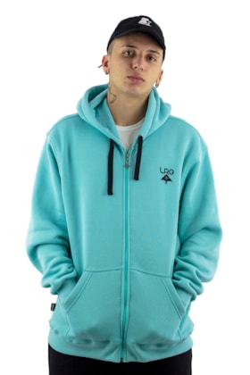 Moletom LRG Canguru Aberto Logo Plus Arvore Azul Claro/Preto Moletom LRG Canguru Aberto Logo Plus Arvore Azul Claro/Preto