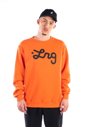 Moletom LRG Careca Lifted Script LRG Laranja/Preto Moletom LRG Careca Lifted Script LRG Laranja/Preto