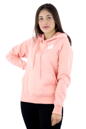 Moletom New Balance Canguru Feminino Capuz Rosa Moletom New Balance Canguru Feminino Capuz Rosa