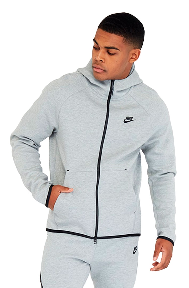 nike tech fleece moletom com capuz dark grey