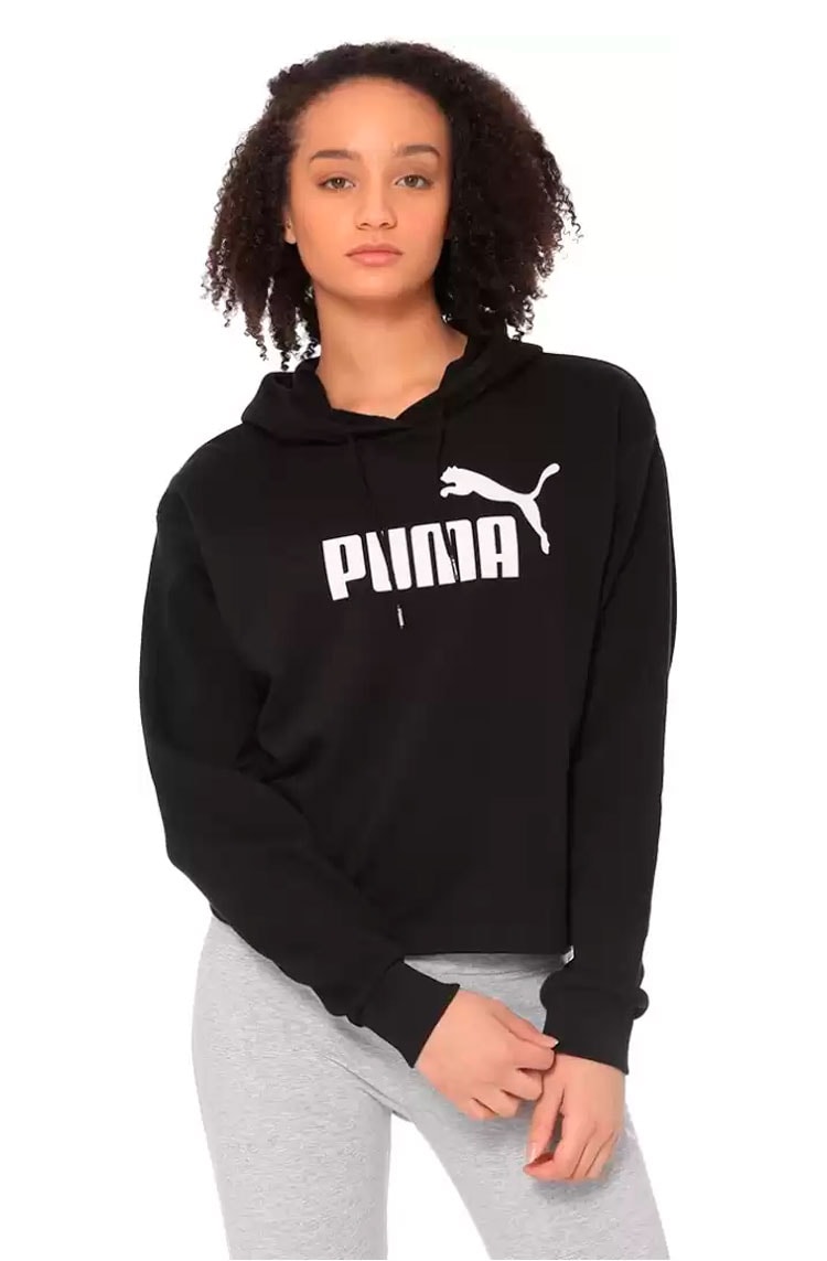 puma women's cropped moletom com capuz