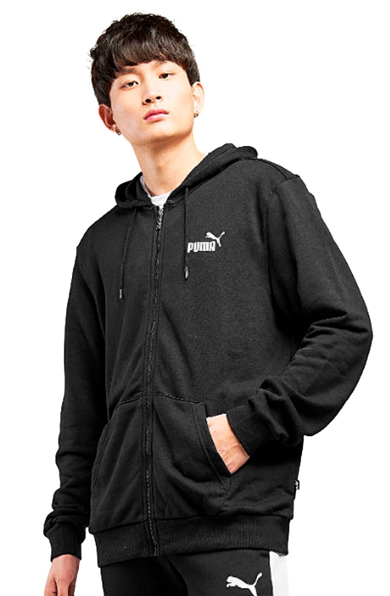 black puma zip up moletom com capuz