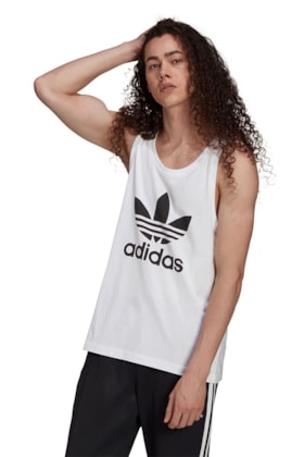 Regata Adidas Adicolor Classics Trefoil Branca/Preta Regata Adidas Adicolor Classics Trefoil Branca/Preta