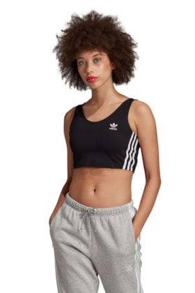 Regata ADIDAS Crop Feminina Preta Regata ADIDAS Crop Feminina Preta