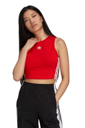 Regata Adidas Cropped Adicolor Classics Vermelho/Branco Regata Adidas Cropped Adicolor Classics Vermelho/Branco