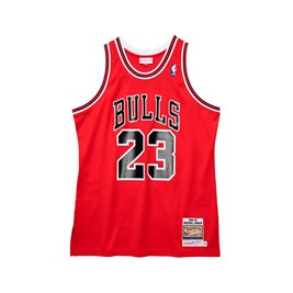 Regata Chicago Bulls Michael Jordan Mitchell & Ness Authentic Bull 23  Vermelho