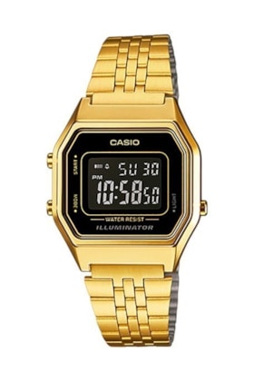 Relógio Casio Digital Vintage Dourado LA680WGA-1BDF Relógio Casio Digital Vintage Dourado LA680WGA-1BDF