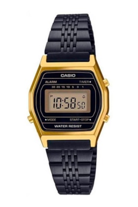 Relógio Casio Digital Vintage Preto/Dourado LA690WGB-1DF Relógio Casio Digital Vintage Preto/Dourado LA690WGB-1DF