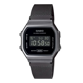 Relógio Casio Digital VintageA168WEMB-1BDF Preto/Prata