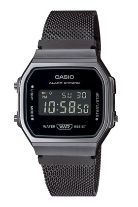 Relógio Casio Digital VintageA168WEMB-1BDF Preto/Prata