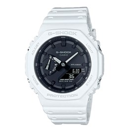 Relógio Casio G-Shock Digital Analogico GA-2100-7ADR Branco/Preto