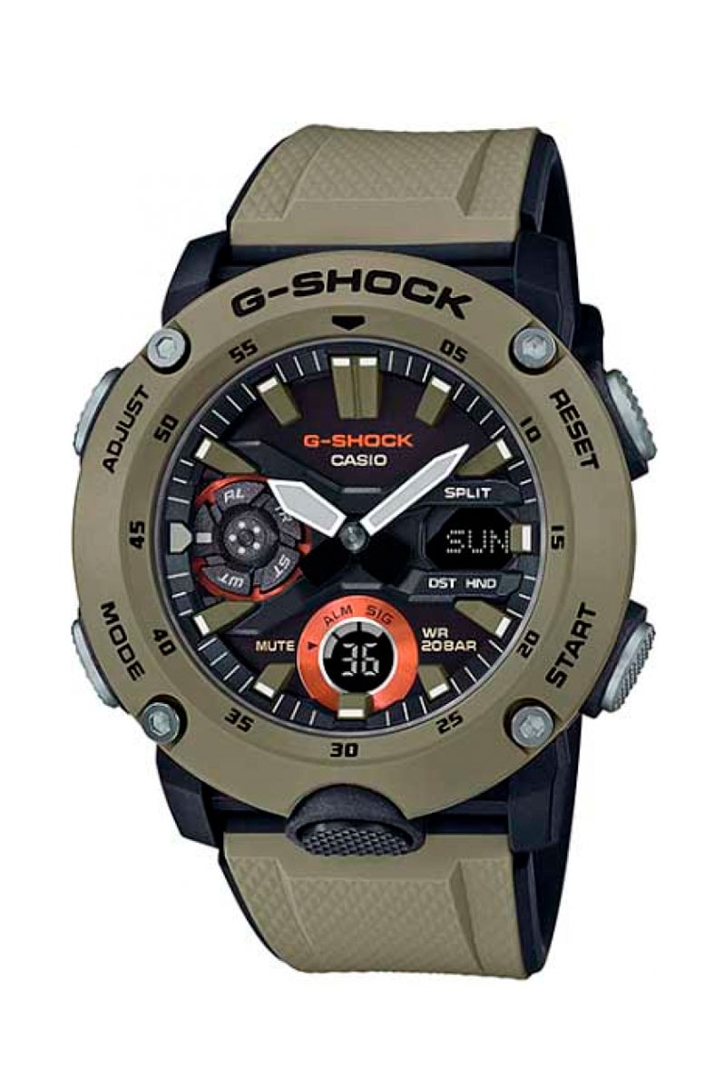 Rel gio Casio G Shock GA 2000 5ADR Carbon Core Guard Verde Militar