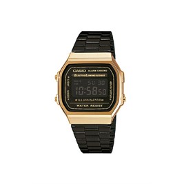 Relógio Casio Vintage Dourado com Preto A168WEGB-1BDF