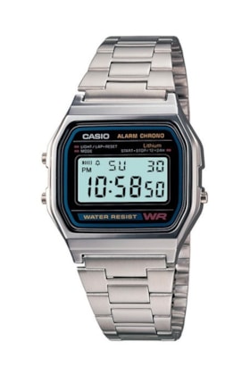 Relógio Casio Vintage Prata A158WA-1DF Relógio Casio Vintage Prata A158WA-1DF