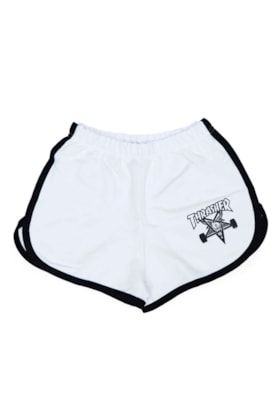 Short Thrasher Feminino Skategoat Night Branco/Preto Short Thrasher Feminino Skategoat Night Branco/Preto