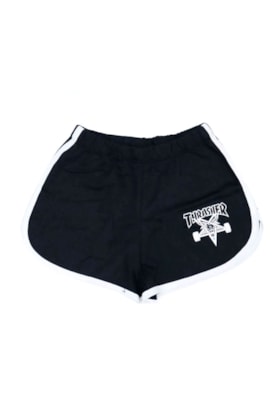Short Thrasher Feminino Skategoat Night Preto/Branco Short Thrasher Feminino Skategoat Night Preto/Branco