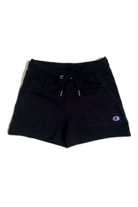 Shorts Champion Feminino Campus French Terry Preto/Preto Shorts Champion Feminino Campus French Terry Preto/Preto