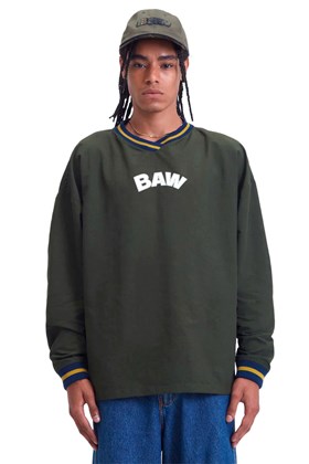 Sweatshirt Baw College Printed Verde Militar