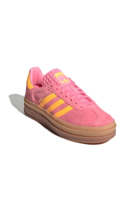 Tênis Adidas Gazelle Bold Feminino Rosa/Amarelo IF4498