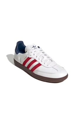 Tênis Adidas Samba OG Feminino Branco/Vermelho/Azul IH4881