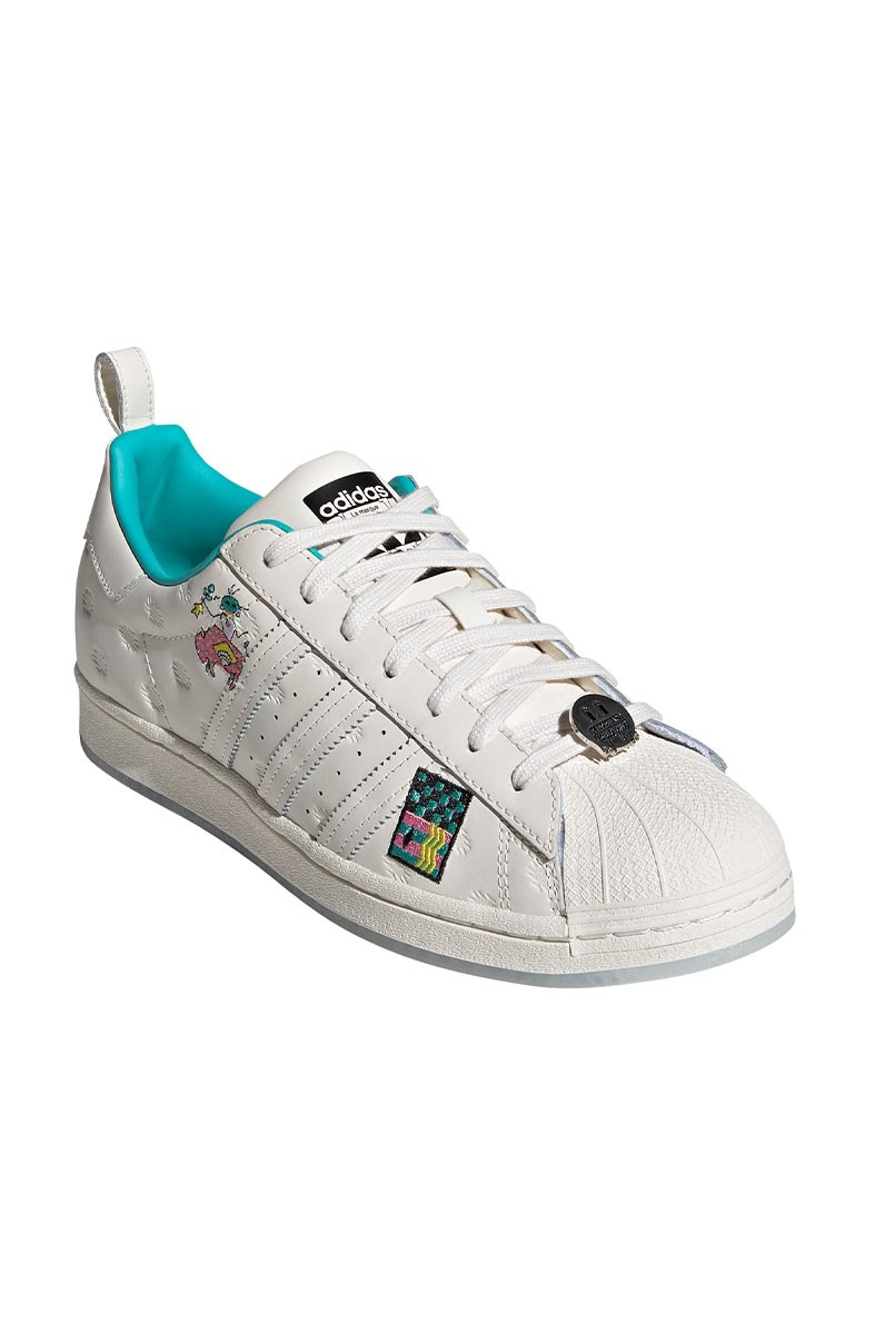 adidas superstar branco com verde