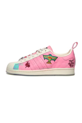 Tenis Adidas Superstar Arizona Rosa/Verde/Branco Tenis Adidas Superstar Arizona Rosa/Verde/Branco