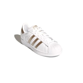 Tenis Adidas Superstar Feminino Branco/Dourado