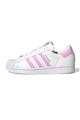 Tênis Adidas Superstar Her Vegan Branco/Rosa