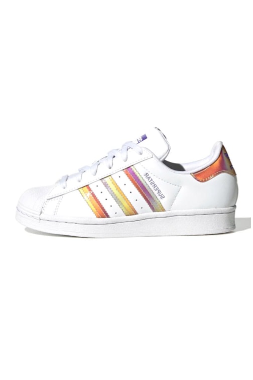 Tênis Adidas Superstar J Branco/Roxo - NewSkull