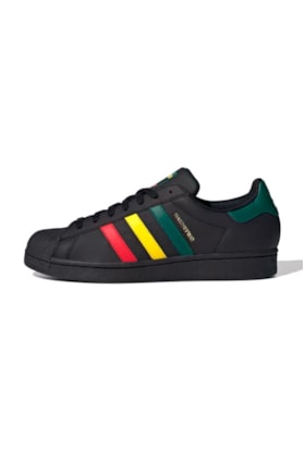 Tênis Adidas Superstar Reggae Preto/Amarelo/Verde IH3121