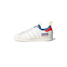 Tenis Adidas Superstar x Tony's Chocolonely Branco/Azul/Vermelho