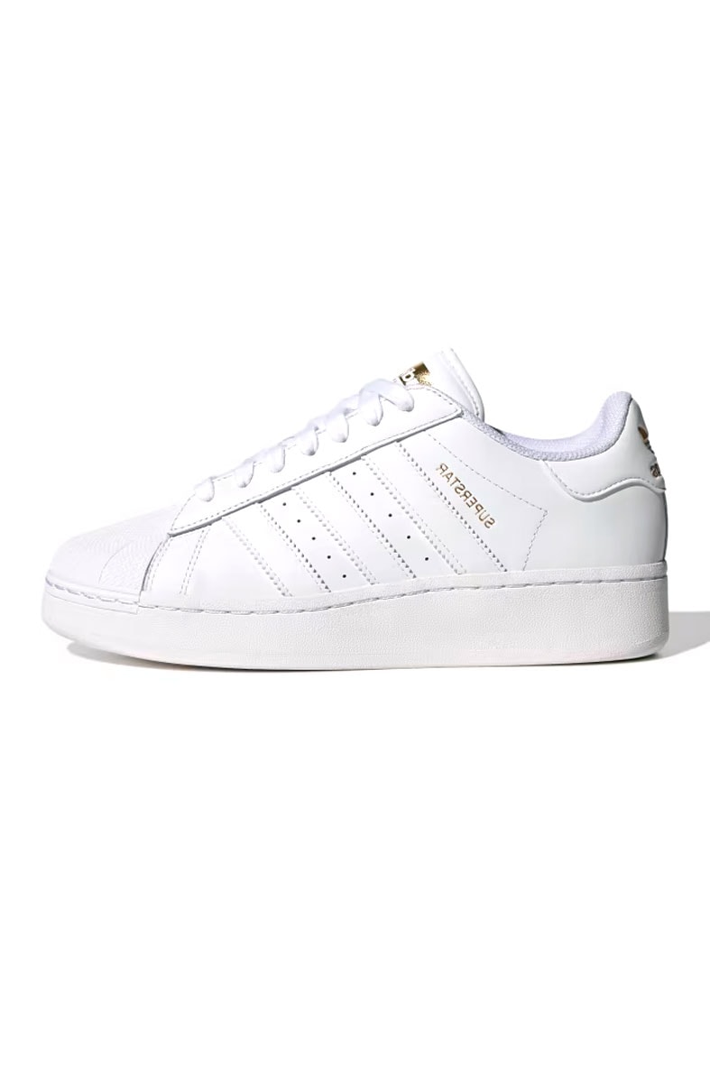 Adidas branco com dourado feminino fashion