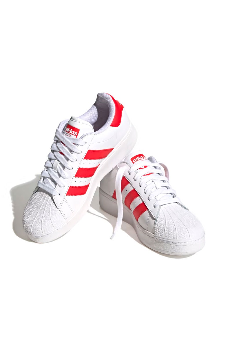 Tenis Adidas Superstar XLG Branco Vermelho NewSkull