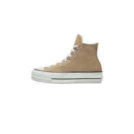 Tenis Converse Chuck Taylor All Star Lift Plataforma High Bege Caqui Newskull Tenis Converse Chuck Taylor All Star Lift Plataforma High Bege Caqui Newskull