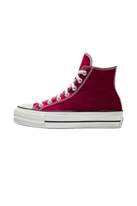 Tenis Converse Chuck Taylor All Star Lift Plataforma High Bordo/Branco