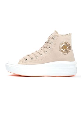 Tênis Converse Chuck Taylor All-Star Move High Authentic Glam Bege Claro/Ouro Claro