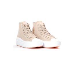 Tênis Converse Chuck Taylor All-Star Move High Authentic Glam Bege Claro/Ouro Claro