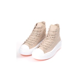 Tênis Converse Chuck Taylor All-Star Move High Authentic Glam Bege Claro/Ouro Claro