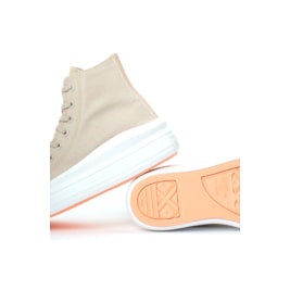 Tênis Converse Chuck Taylor All-Star Move High Authentic Glam Bege Claro/Ouro Claro CT16220001