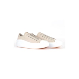 Tênis Converse Chuck Taylor All-Star Move Ox Authentic Glam Bege Claro/Ouro Claro