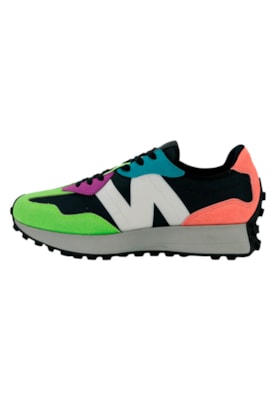 Tenis New Balance 327 MS327ER Verde/Preto/Laranja Tenis New Balance 327 MS327ER Verde/Preto/Laranja