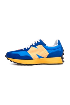 Tenis New Balance 327 MS327LAA Azul/Laranja Tenis New Balance 327 MS327LAA Azul/Laranja