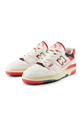 Tênis New Balance 550 BB550VGA Vintage Red Branco/Vermelho BB550VGA