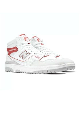 Tenis New Balance 650 BB650RWF Masculino Branco/Vermelho Escuro