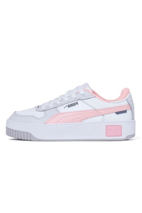 Tênis Puma Carina Street BDP Feminino Branco/Rose/Cinza