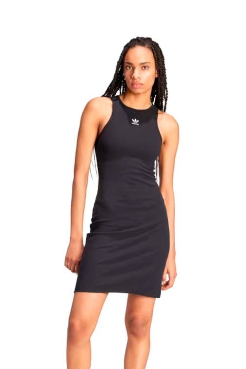 Vestido Adidas Canelado Essentials Preto