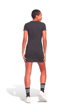 Vestido Camiseta Adidas Essentials 3-stripes Preto